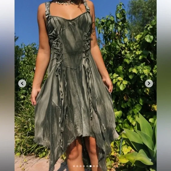 Lip Service Warbird Apocalyptic lace up mesh Gothic Dress - Picture 7 of 12